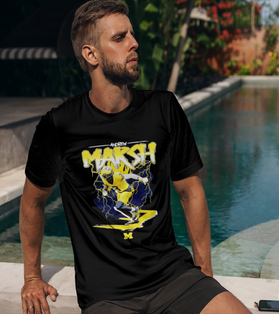 Andrew Marsh 3 Michigan Wolverines Football Player NCAA T-Shirt
