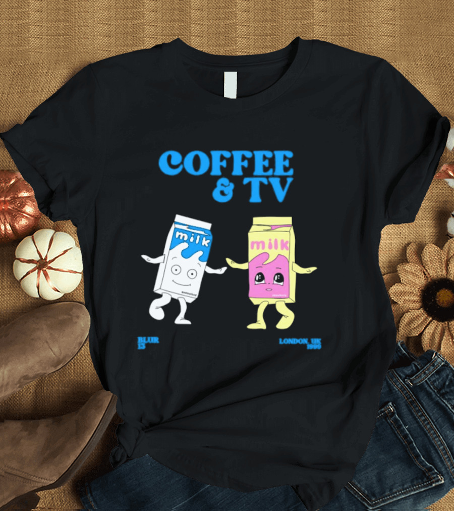 Blur Coffee & TV Milk Cartons 13 London UK 1999 Britpop T-Shirt