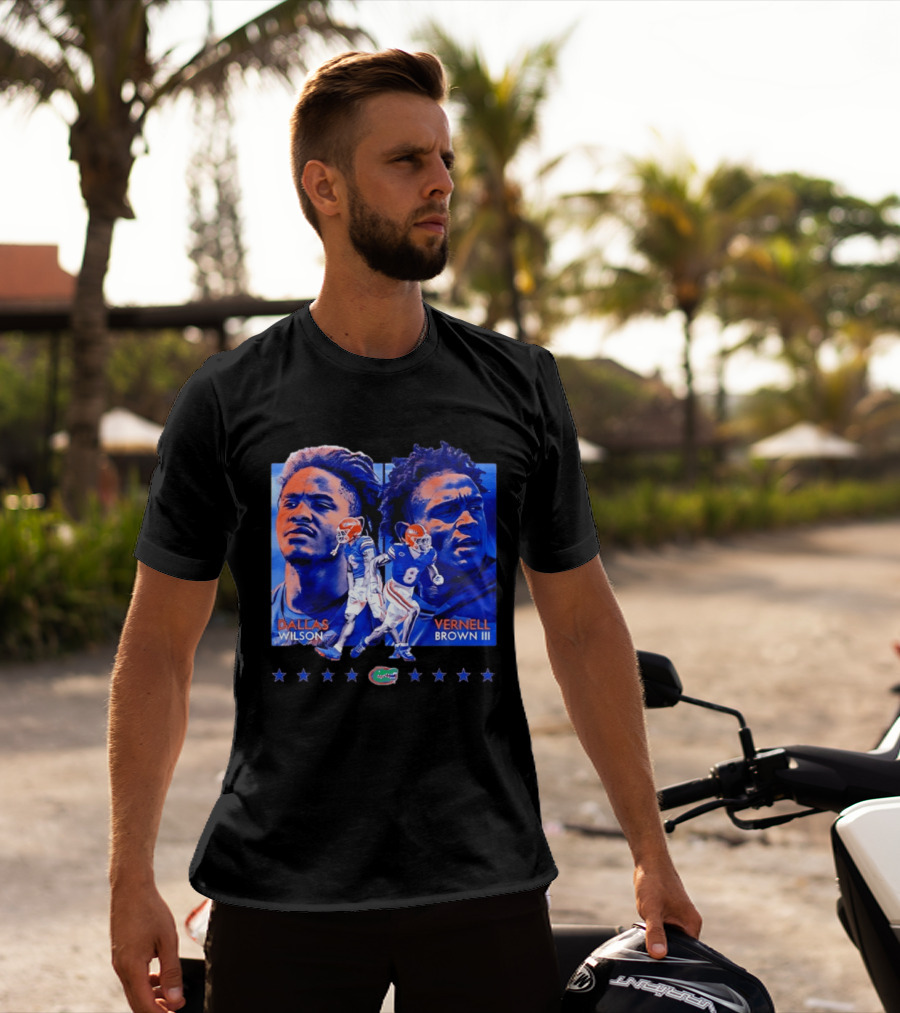 Dallas Wilson Vernell Brown III Florida Gators NCAA Football Player Portraits T-Shirt