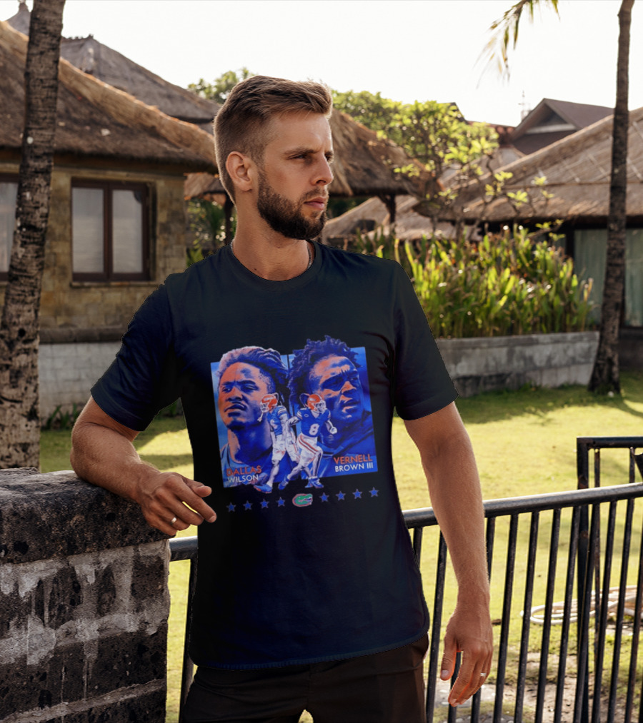 Dallas Wilson Vernell Brown III Florida Gators NCAA Football Player Portraits T-Shirt