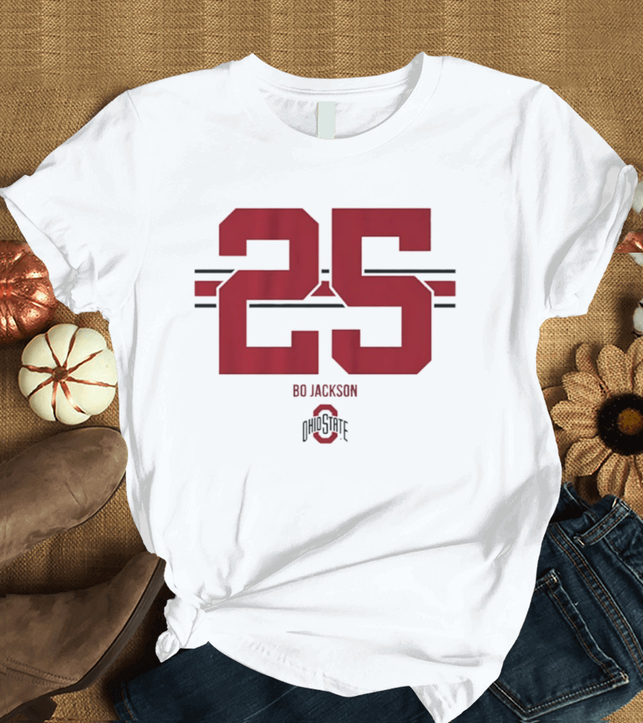 Bo Jackson 25 Ohio State Buckeyes NCAA Football T-Shirt