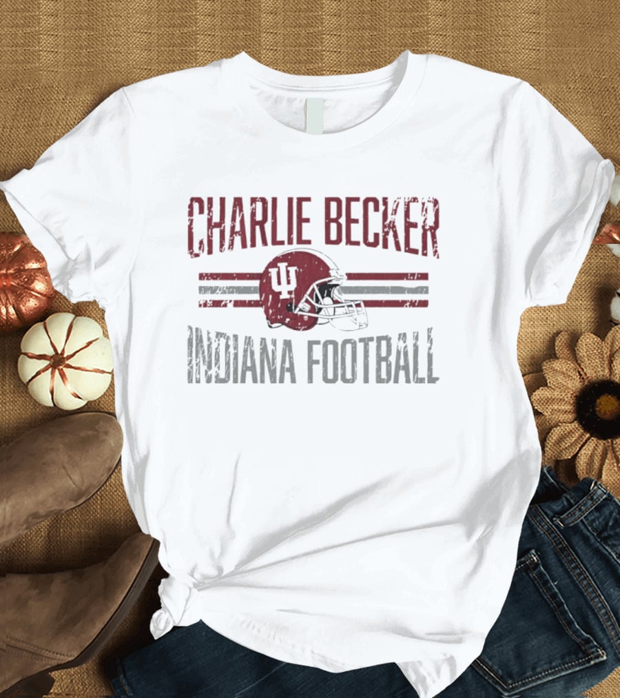 Charlie Becker Indiana Hoosiers Football Helmet Hero NCAA T-Shirt