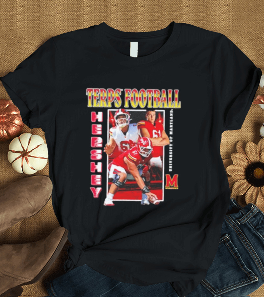 Terps Football Hershey University Of Maryland No 61 T-Shirt