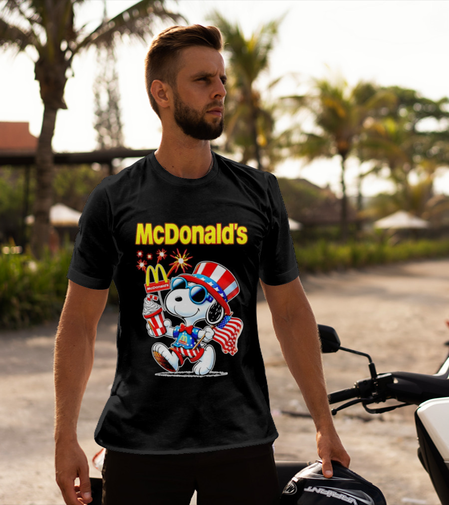 Snoopy McDonald's American Celebration 1776 2026 250th Anniversary Patriotic T-Shirt