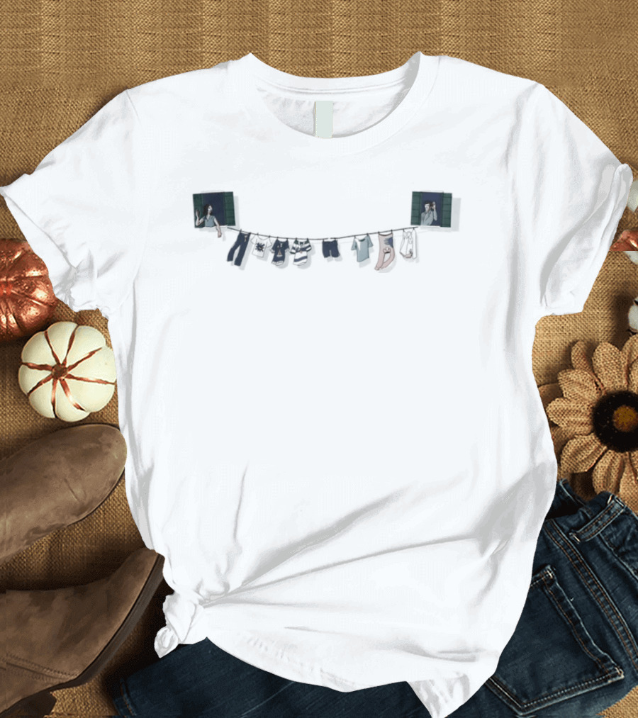 Colorful Our Washing Line Laundry Hanging T-Shirt