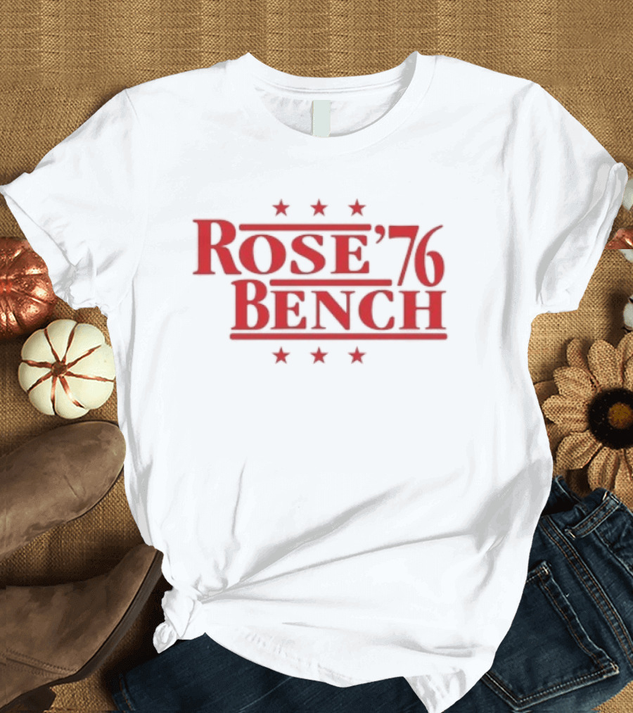 Rose Bench 76 Cincinnati Reds Baseball Stars T-Shirt