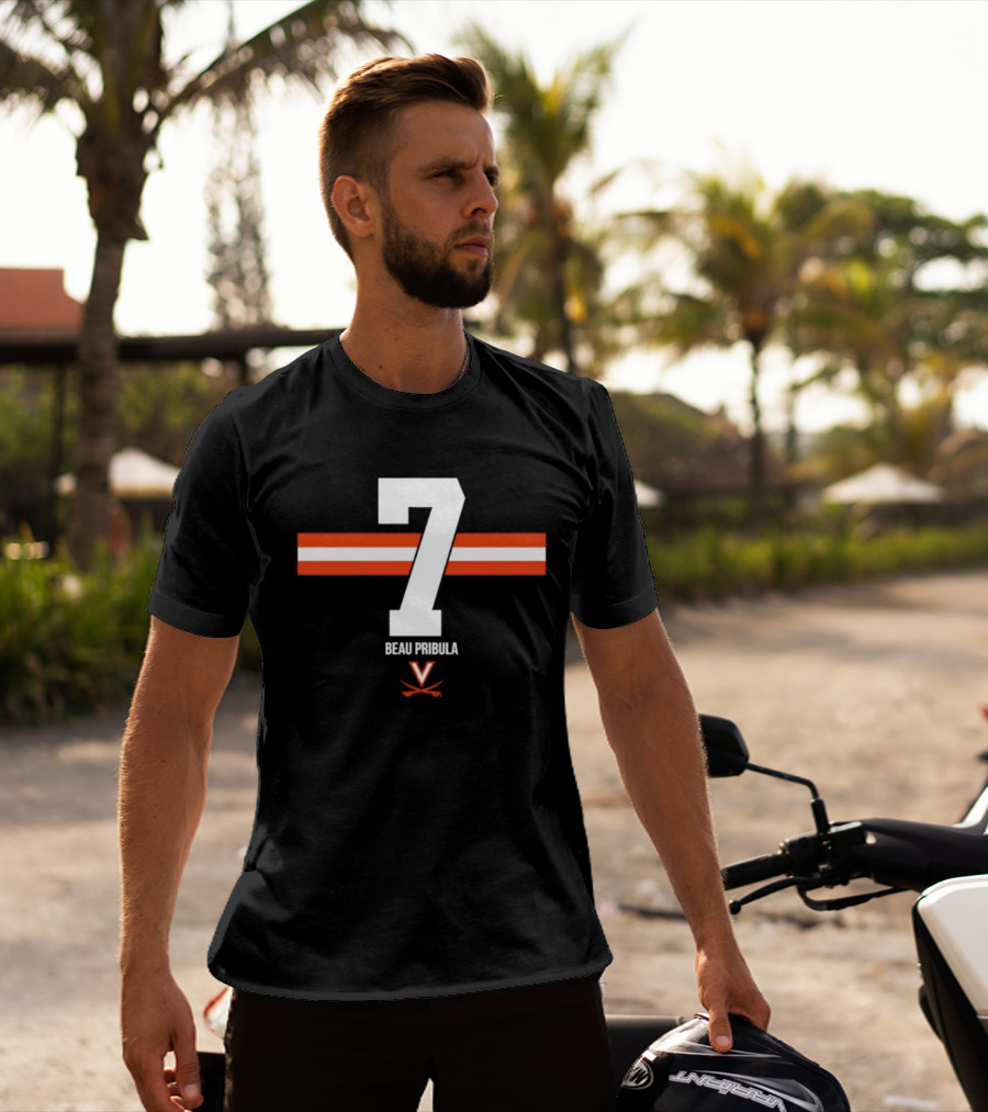 Beau Pribula 7 Virginia Cavaliers NCAA Football Number Seven T-Shirt