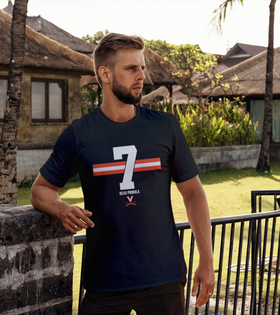 Beau Pribula 7 Virginia Cavaliers NCAA Football Number Seven T-Shirt
