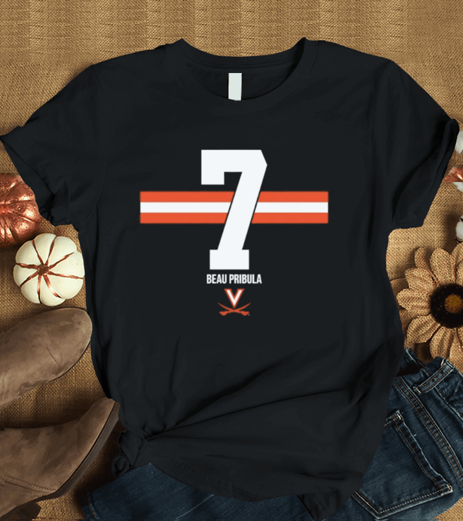 Beau Pribula 7 Virginia Cavaliers NCAA Football Number Seven T-Shirt