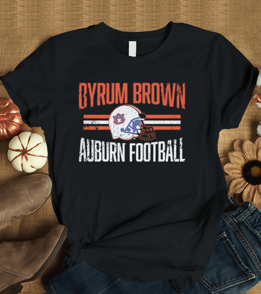 Byrum Brown Auburn Football NCAA Tigers Helmet Hero T-Shirt