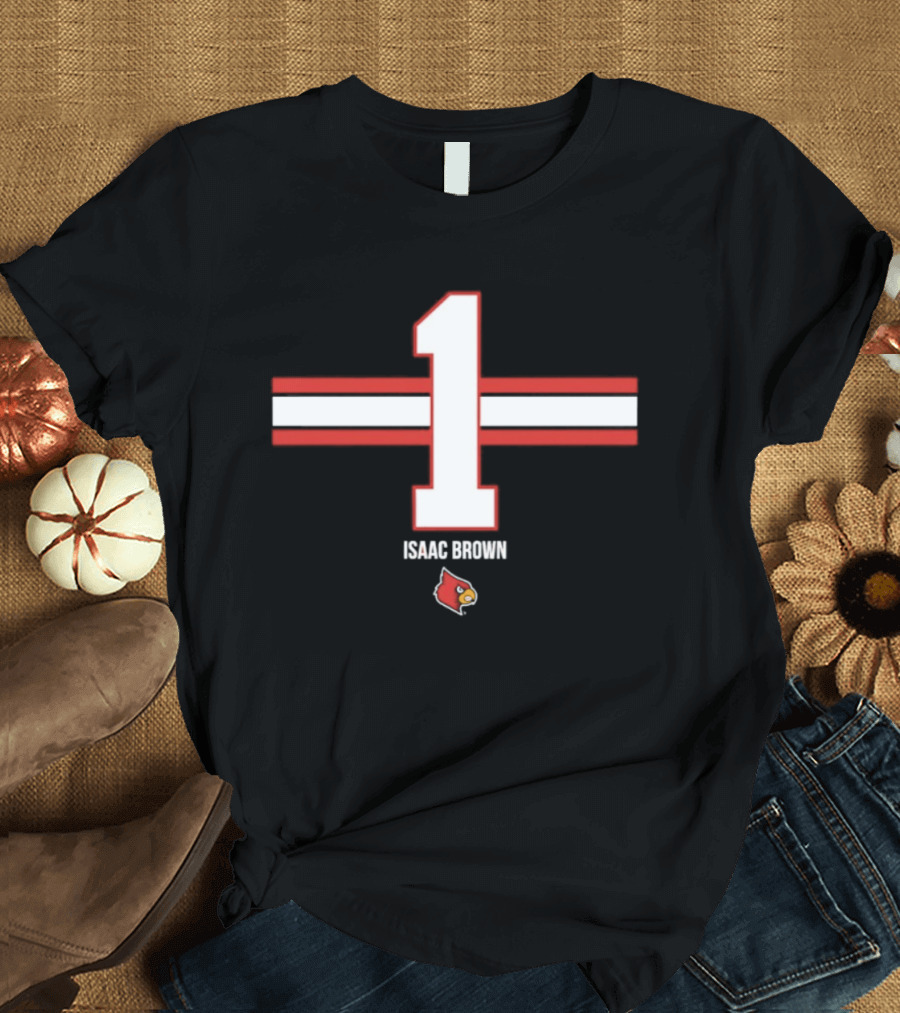 Isaac Brown 1 Louisville Cardinals NCAA Football Number T-Shirt