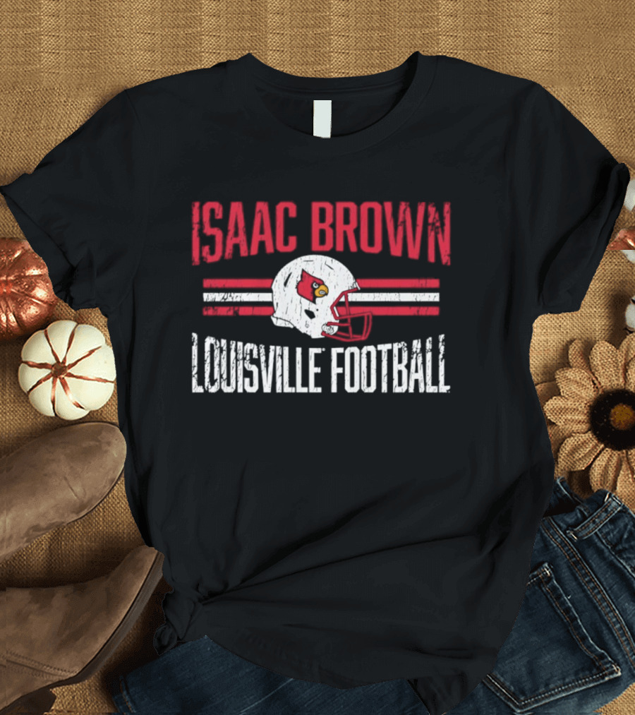 Isaac Brown Louisville Football Cardinals Helmet T-Shirt