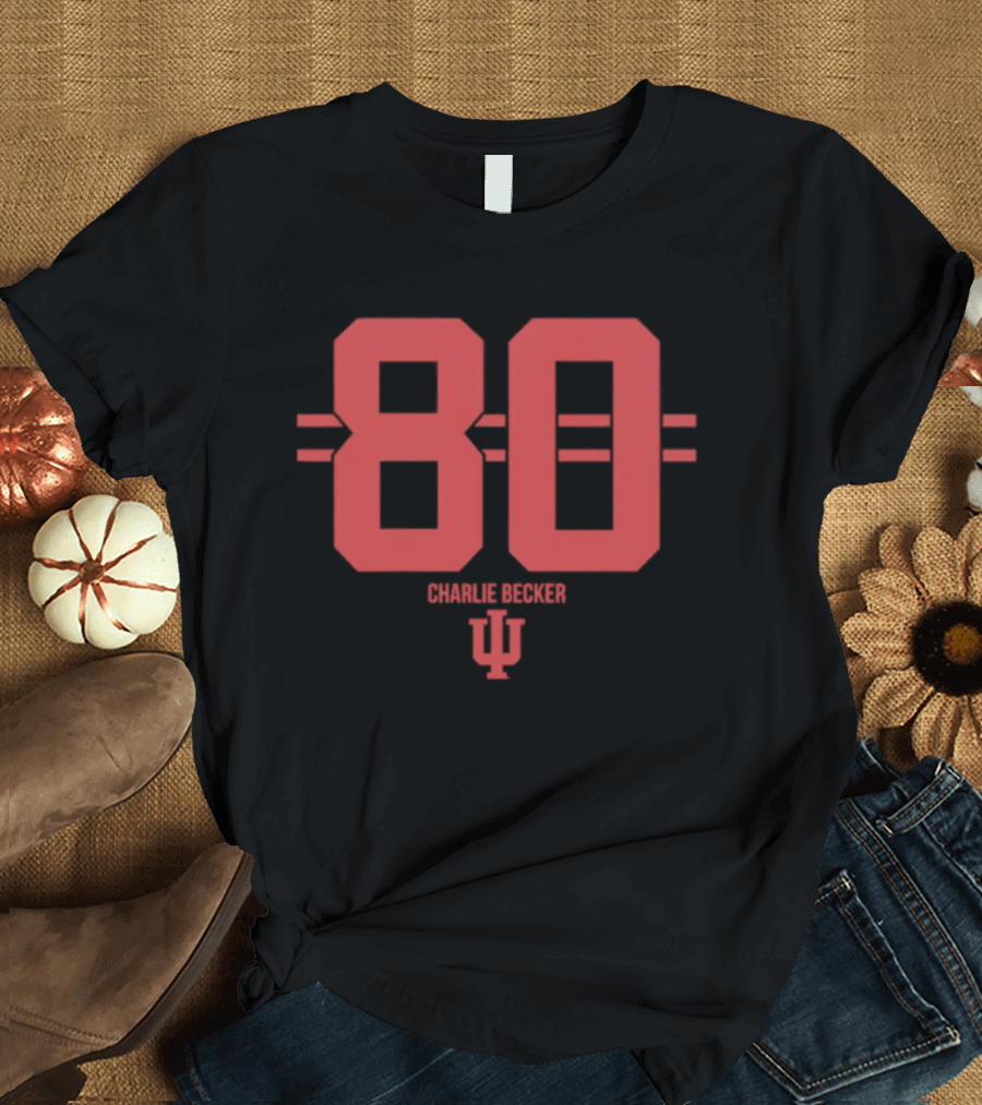 Charlie Becker 80 Indiana Hoosiers NCAA Football IU T-Shirt