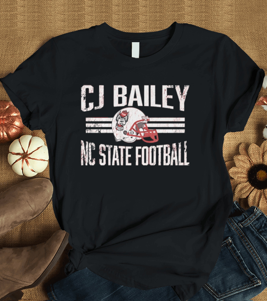 CJ Bailey NC State Football Helmet Hero T-Shirt