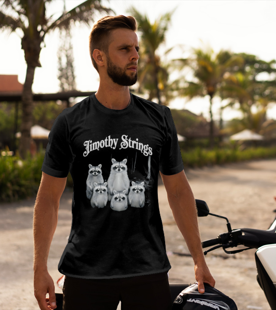 Jimothy Strings Cute Raccoon Family T-Shirt