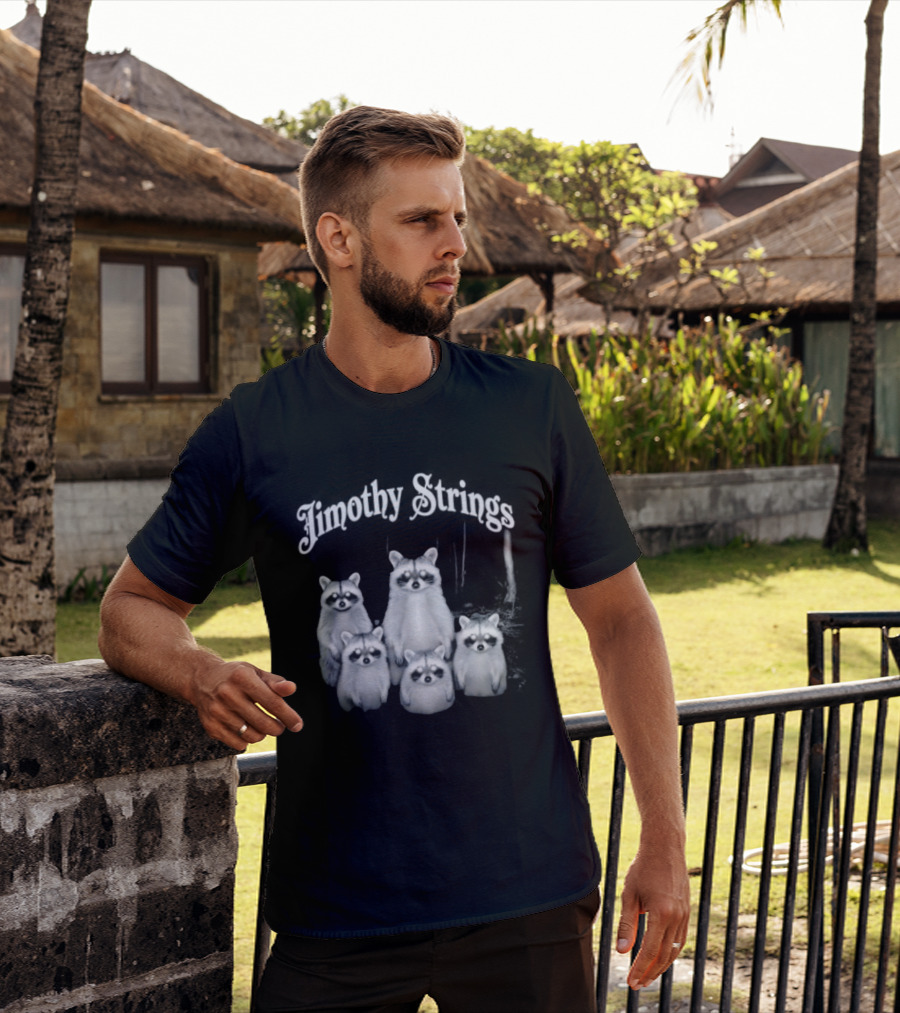 Jimothy Strings Cute Raccoon Family T-Shirt