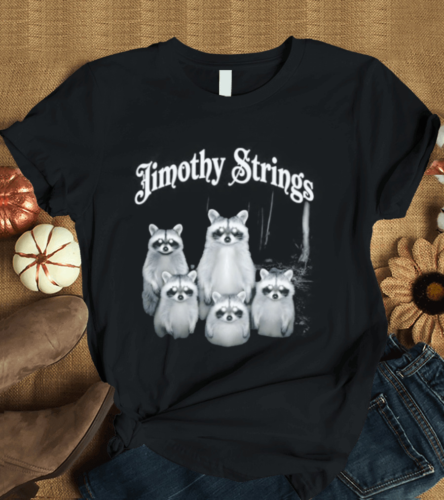 Jimothy Strings Cute Raccoon Family T-Shirt