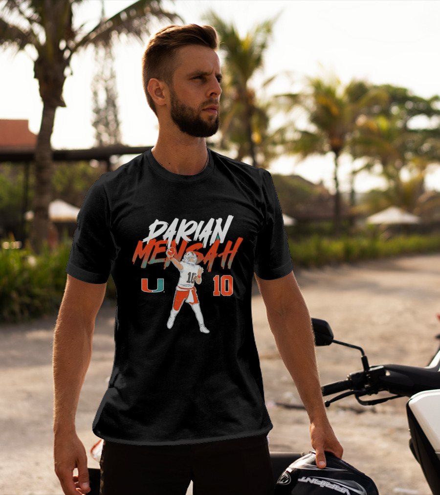 Darian Mensah 10 Miami Hurricanes NCAA Football Player Pose U T-Shirt