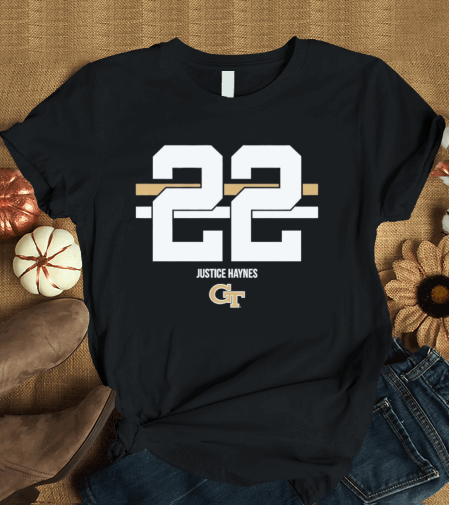 Justice Haynes 22 Georgia Tech GT NCAA Football T-Shirt