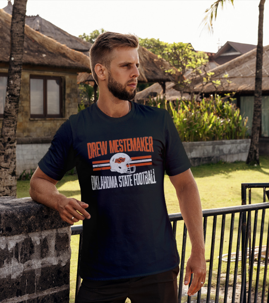 Drew Mestemaker OSU Oklahoma State Football Distressed Vintage Look T-Shirt