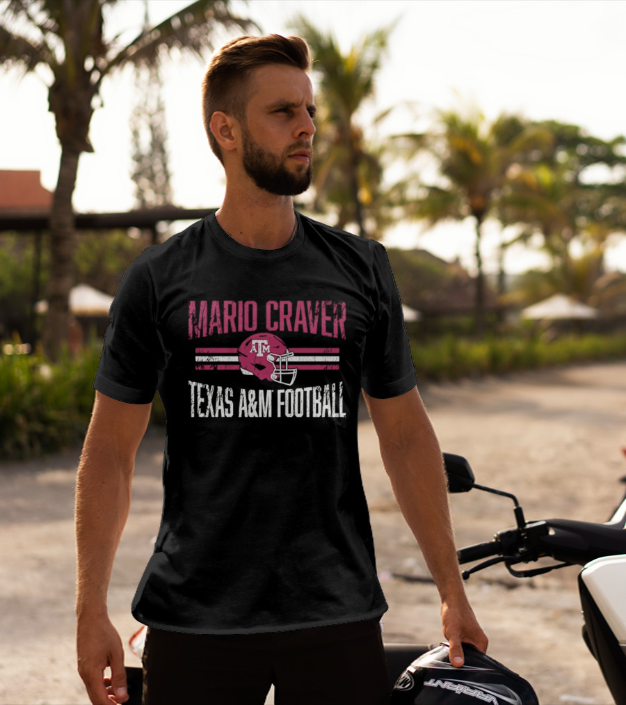 Mario Craver Texas A&M Aggies NCAA Football Helmet Hero T-Shirt