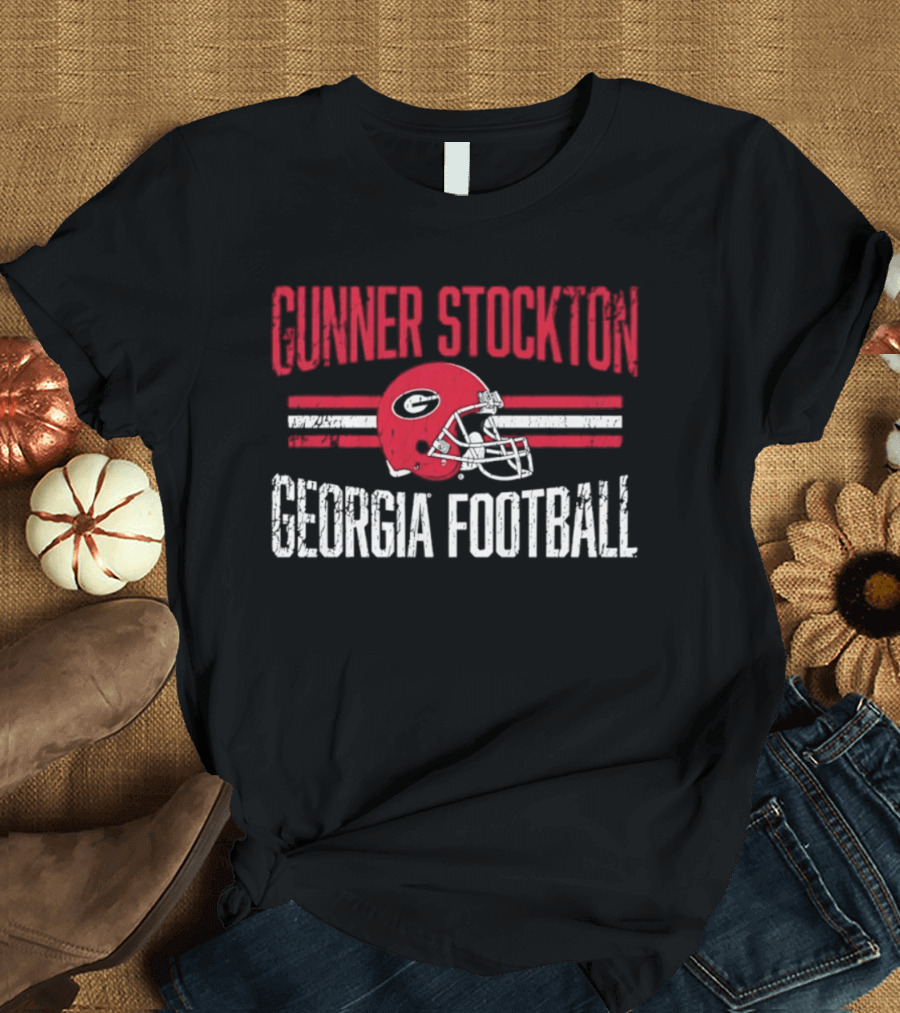 Gunner Stockton Georgia Football Helmet UGA Bulldogs NCAA T-Shirt