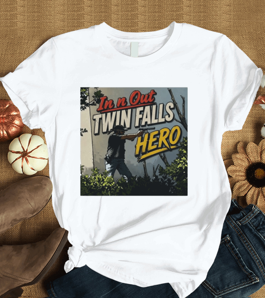 In N Out Twin Falls Hero 2026 Action Scene T-Shirt