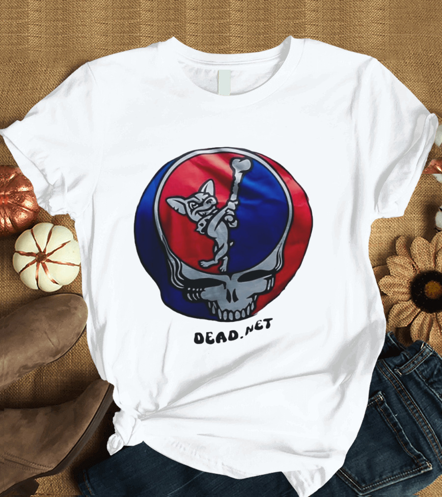 El Paso Dead.Net Skull With French Bulldog And Bone T-Shirt