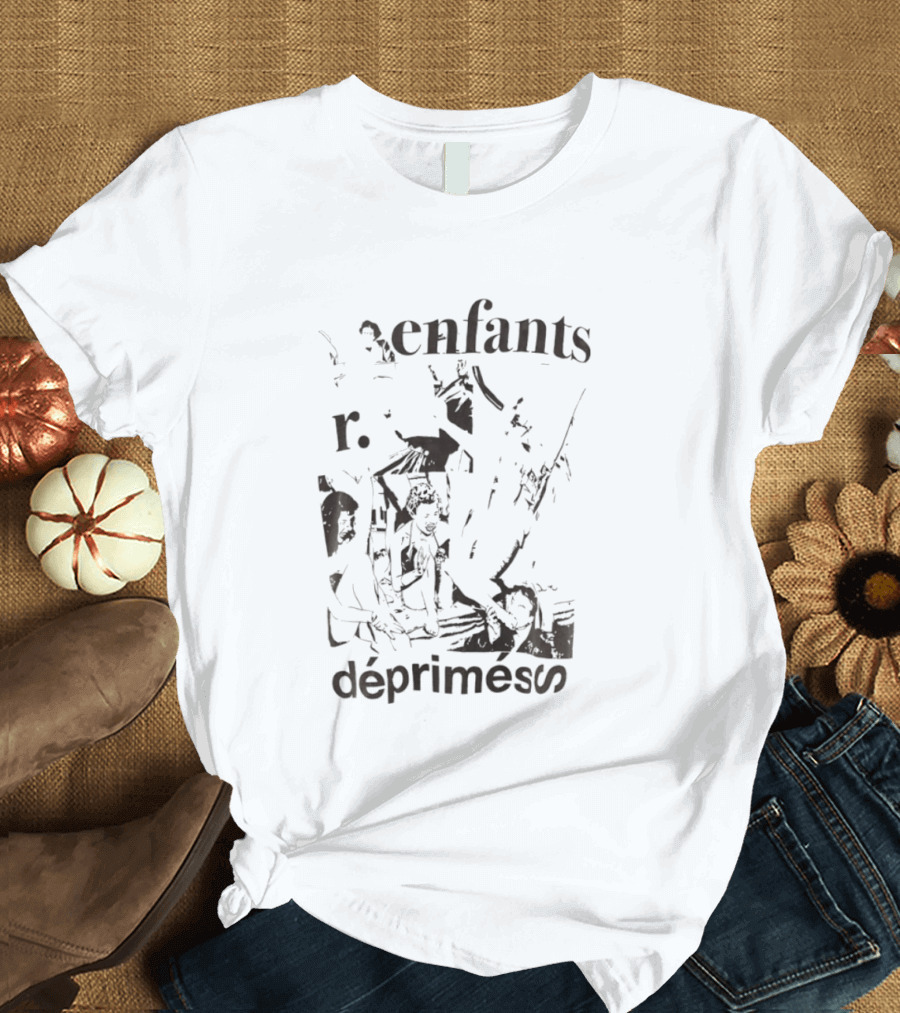 Enfants R Deprimes Monochrome Sketch Print T-Shirt