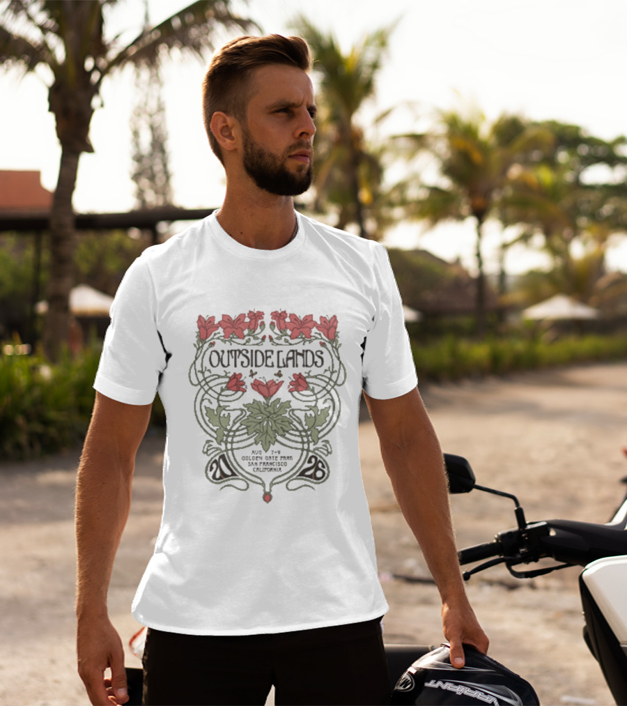 Outside Lands Golden Gate Park 2026 San Francisco CA Floral Art Nouveau T-Shirt