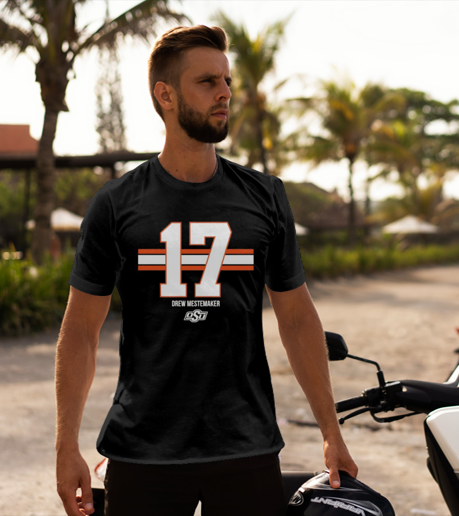 Drew Mestemaker 17 Oklahoma State OSU Football NCAA T-Shirt