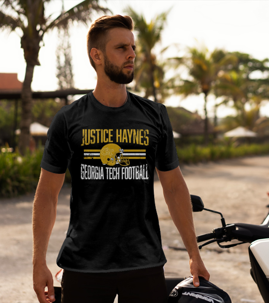 Justice Haynes Georgia Tech Football Helmet GT T-Shirt