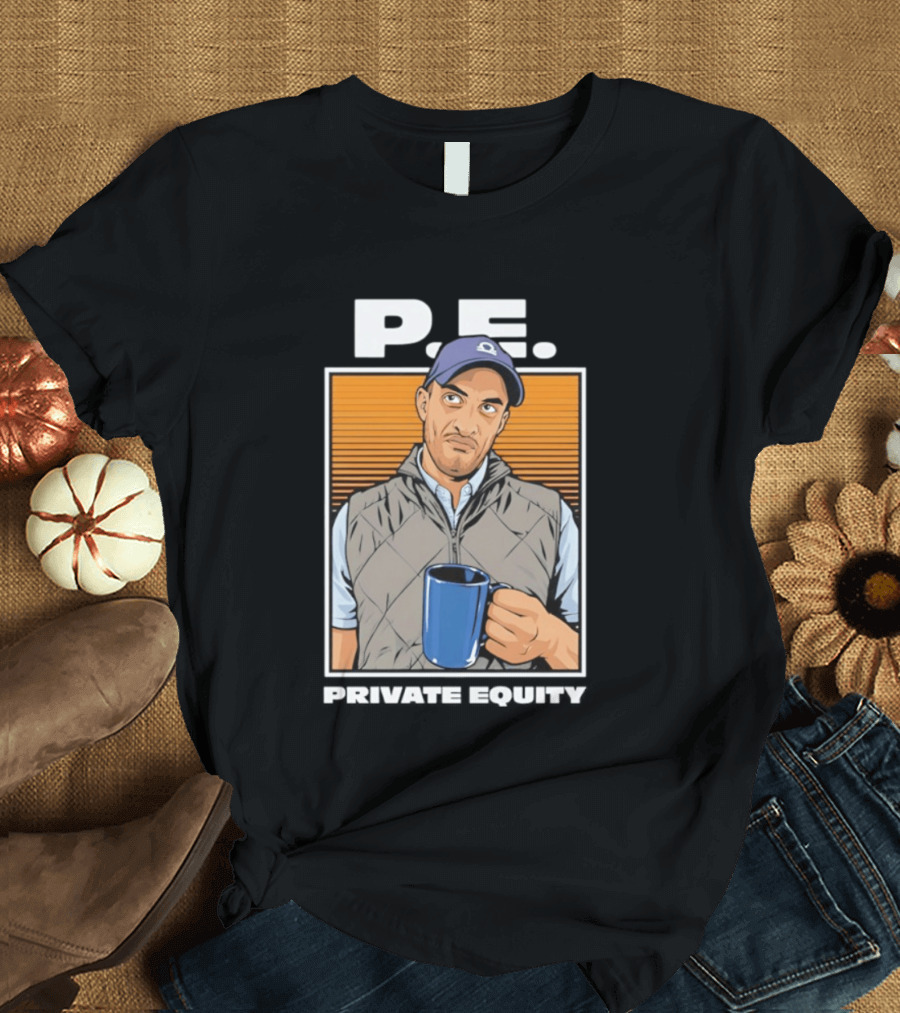 P.E. Guy Holding Coffee In Vest And Cap T-Shirt
