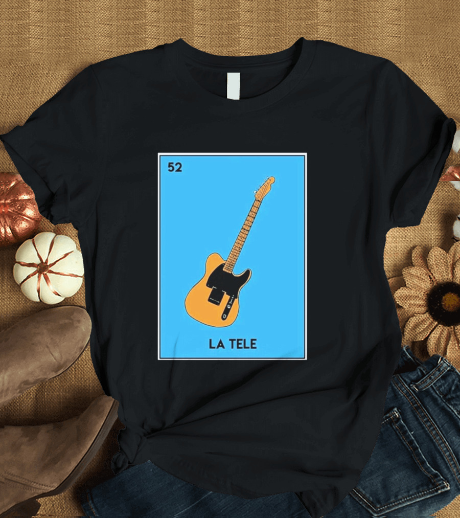 Jeff Garlin La Tele 52 Guitar Image With Number On Blue T-Shirt