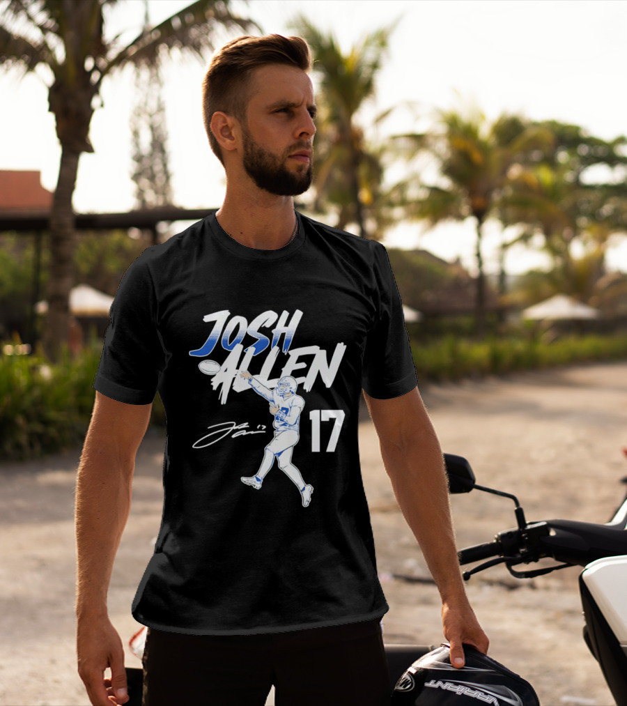 Josh Allen 17 Buffalo Bills Football Star 2026 Pose T-Shirt