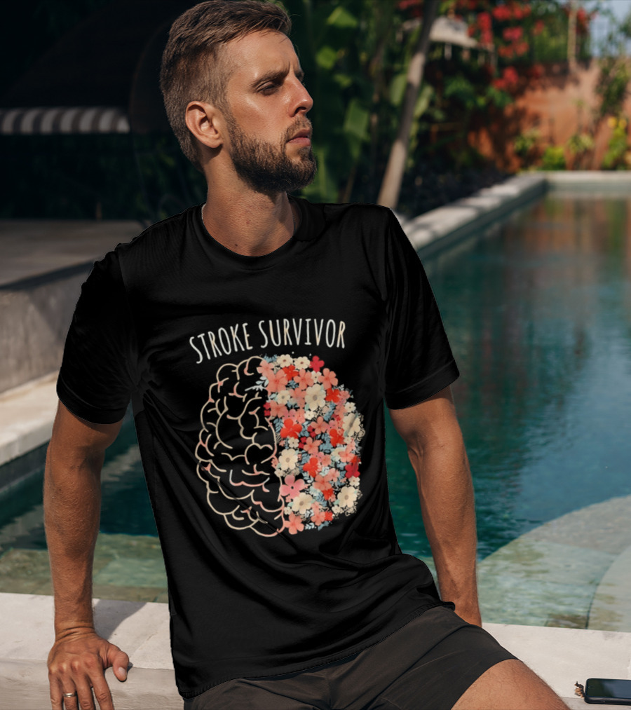 Stroke Survivor Brain With Floral T-Shirt