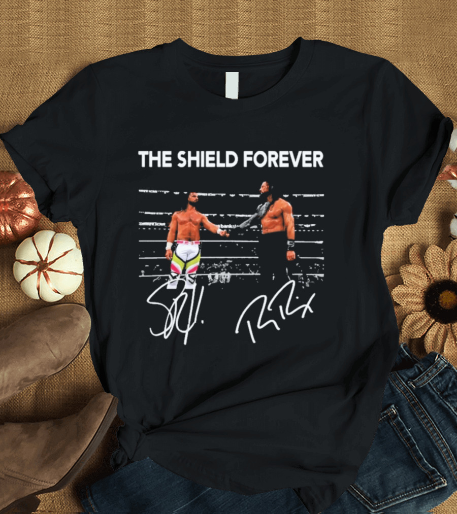 The Shield Forever Roman Reigns Seth Rollins Iconic Wrestling Partnership T-Shirt