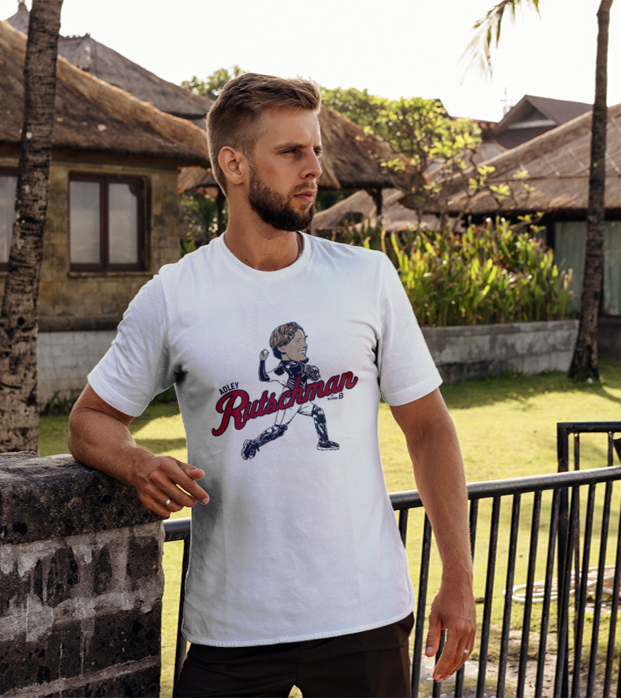 Adley Rutschman Boston Caricature Catcher Action Pose Red Sox T-Shirt