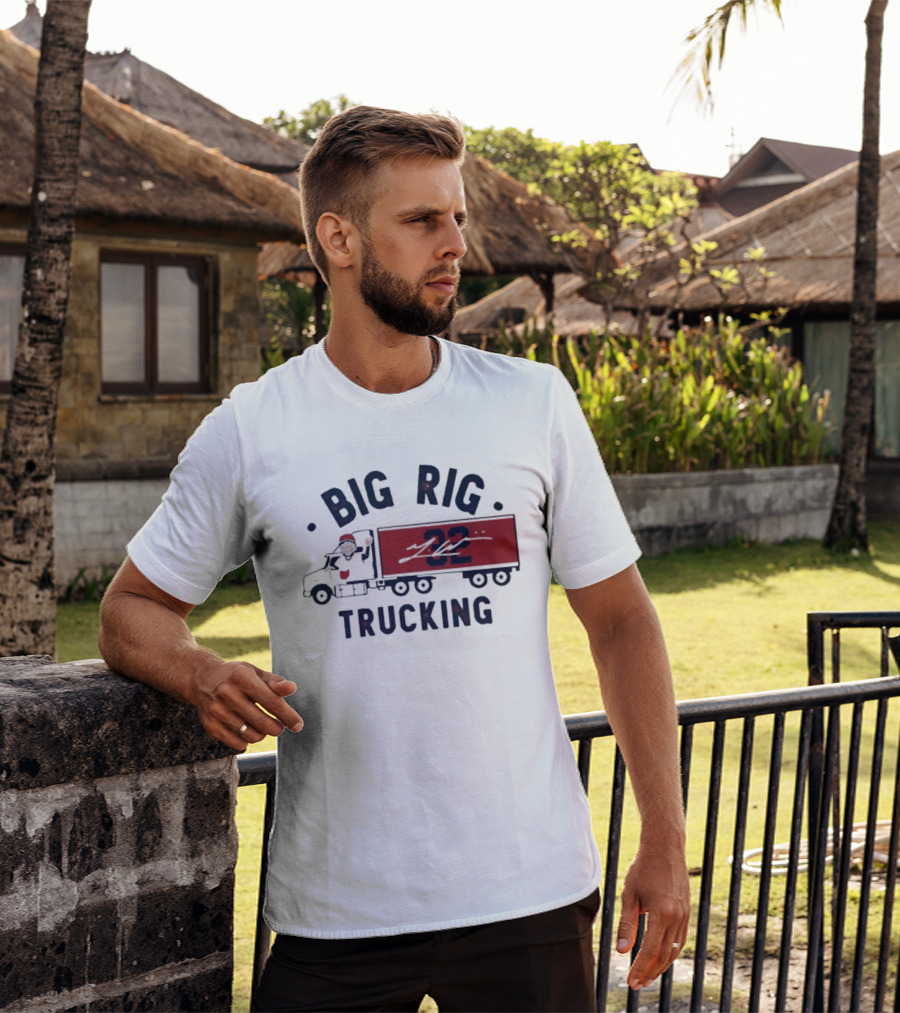 Big Rig Trucking 32 Cartoon Truck Driver With Red Cap T-Shirt