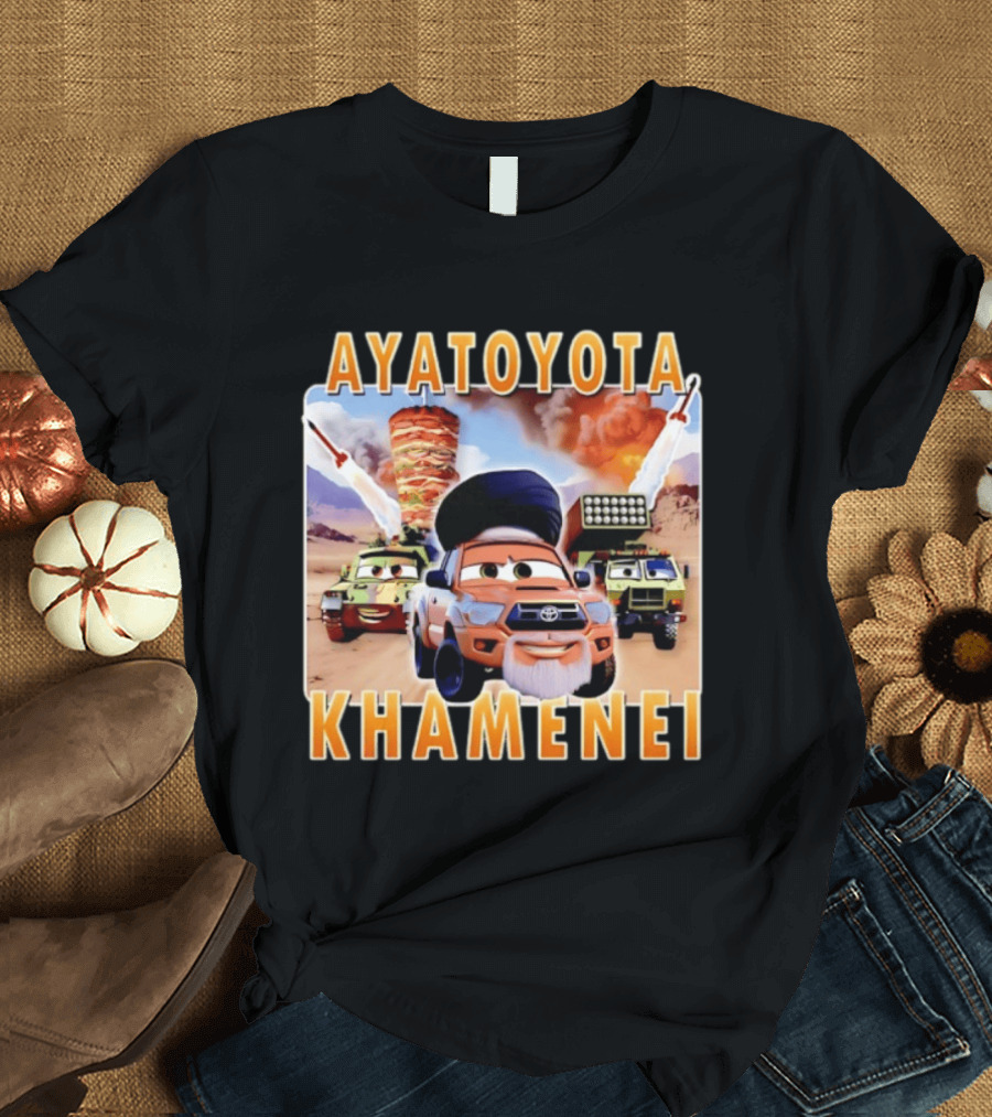 Ayatoyota Khamenei Toyota Ayatollah Car Rockets Desert Helicopter T-Shirt
