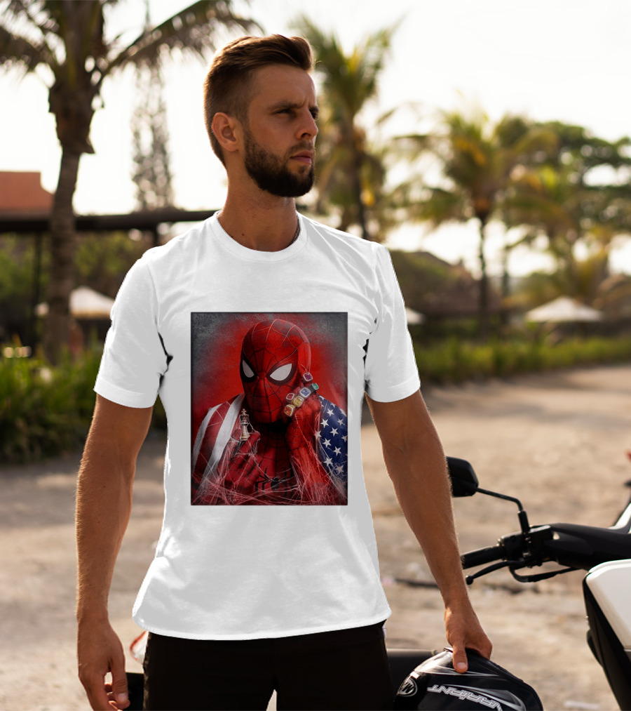Spider Man Infinity Gauntlet Chess Piece American Flag Avengers Endgame Russo Brothers T-Shirt