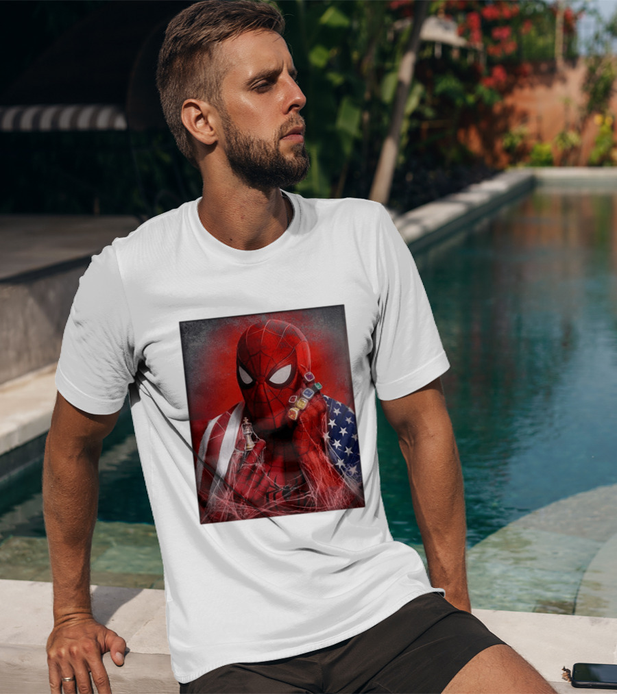 Spider Man Infinity Gauntlet Chess Piece American Flag Avengers Endgame Russo Brothers T-Shirt