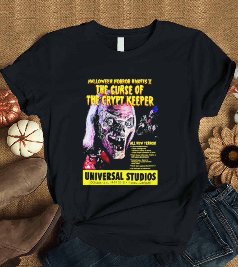 Halloween Horror Nights V The Curse Of The Crypt Keeper Universal Studios 40 Nights Of Terror Universal Studios Midnight T-Shirt