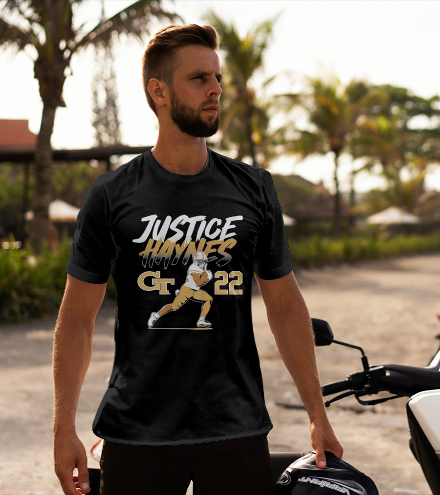 Justice Haynes 22 Georgia Tech Yellow Jackets Football All Star T-Shirt
