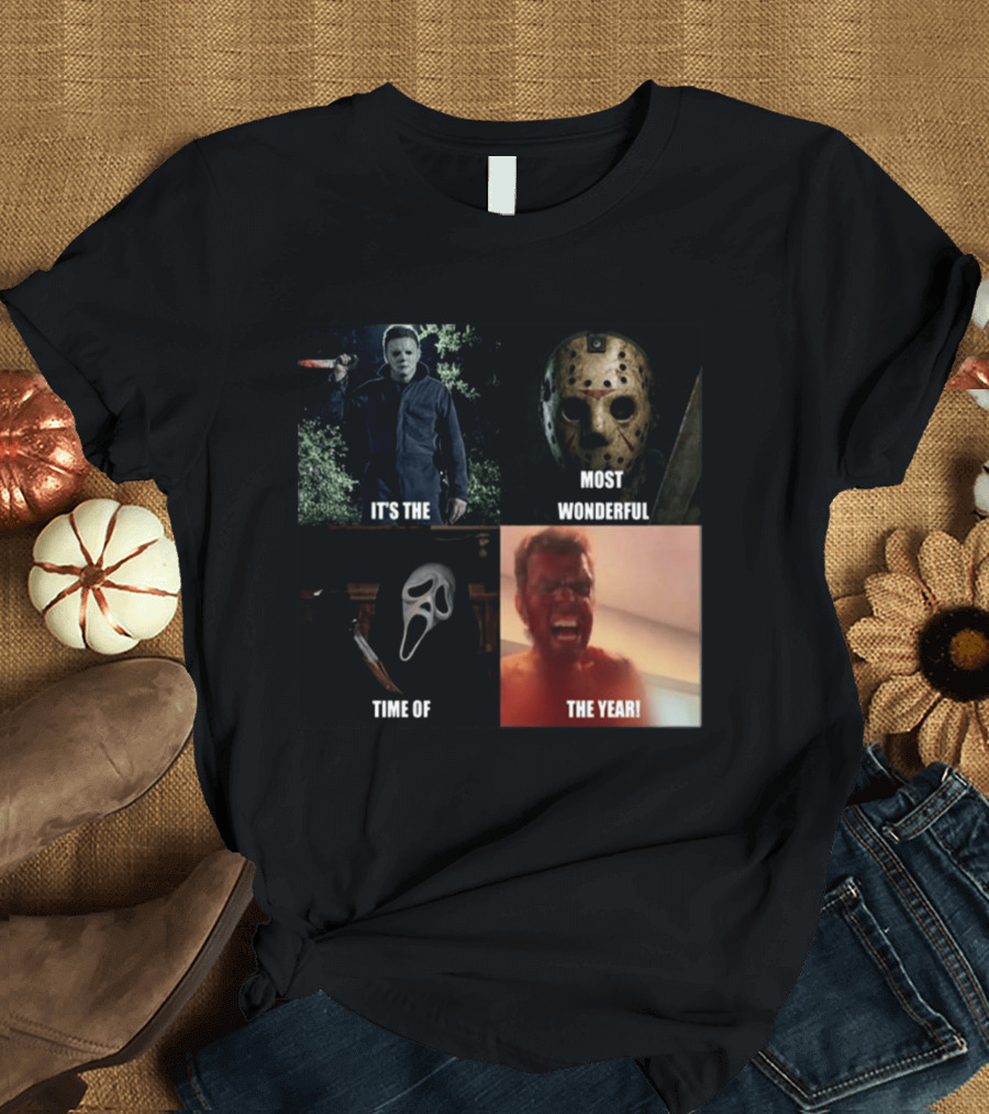 Halloween Horror Icons It's The Most Wonderful Time Of The Year T-Shirt