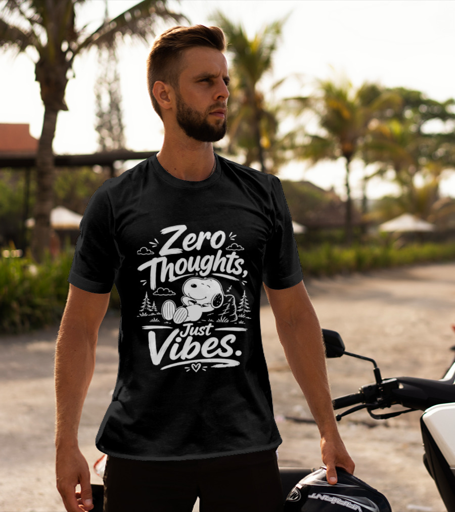 Zero Thoughts Just Vibes Snoopy Peanuts Relaxing T-Shirt