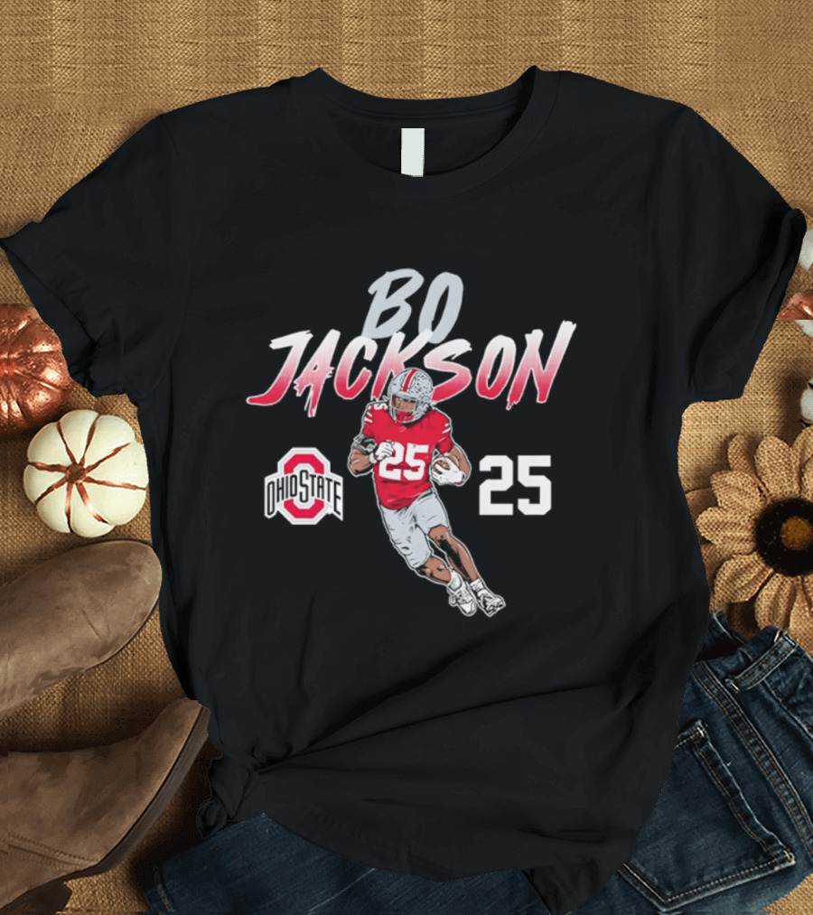 Bo Jackson 25 Ohio State Buckeyes Iconic Pose T-Shirt