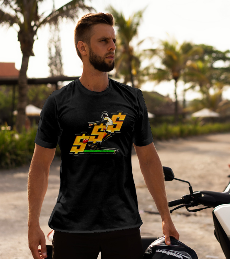 Pittsburgh Steelers Chris Boswell Kicking Football Dollar Sign T-Shirt