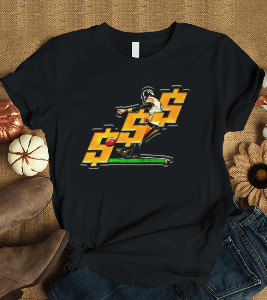 Pittsburgh Steelers Chris Boswell Kicking Football Dollar Sign T-Shirt