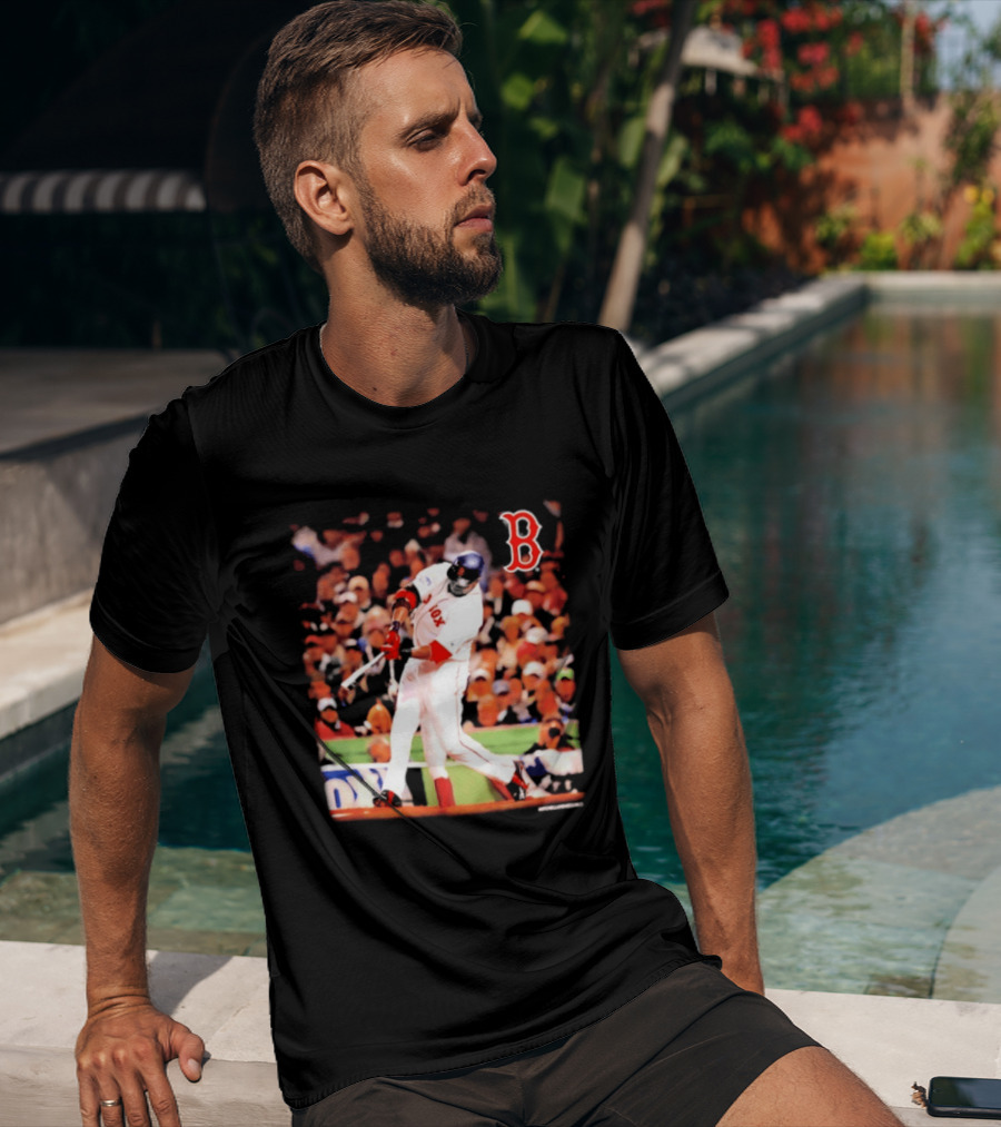 Boston Red Sox David Ortiz Iconic Swing Moment T-Shirt
